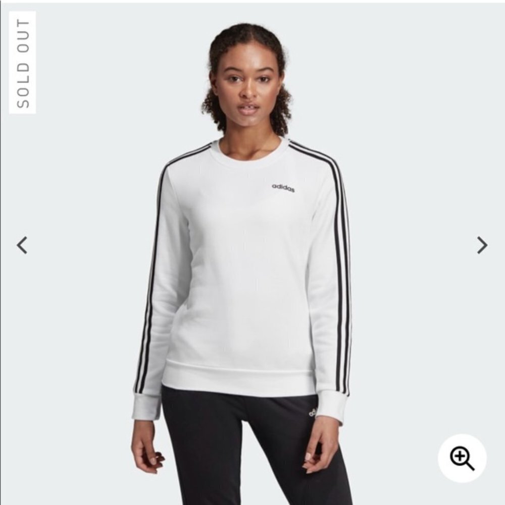 Adidas White Essentials Crewneck Sweatshirt